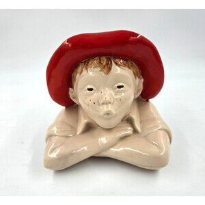 HULL POTTERY BAREFOOT BOY COOKIE JAR LID ONLY RARE - EXCELLENT CONDITION